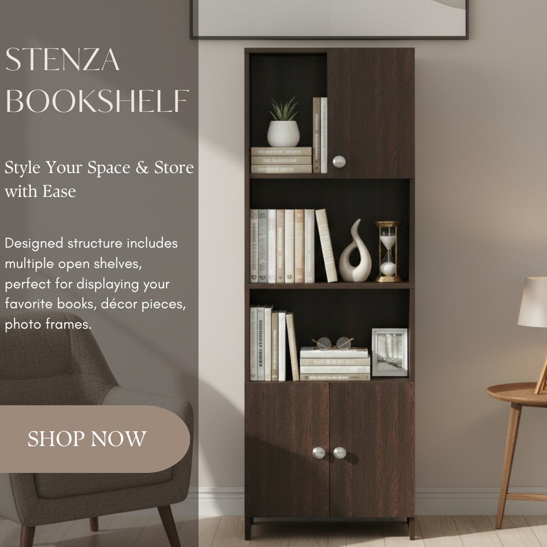 Furneaser's tweet photo. Upgrade your space with this stylish and functional bookshelf 📚✨ Designed to blend perfectly with modern interiors, it offers ample storage for books, décor, and essentials while keeping your room organized and clutter-free. Shop Now -https://t.co/oAFdiavfNt https://t.co/NO5Kjzf7vq