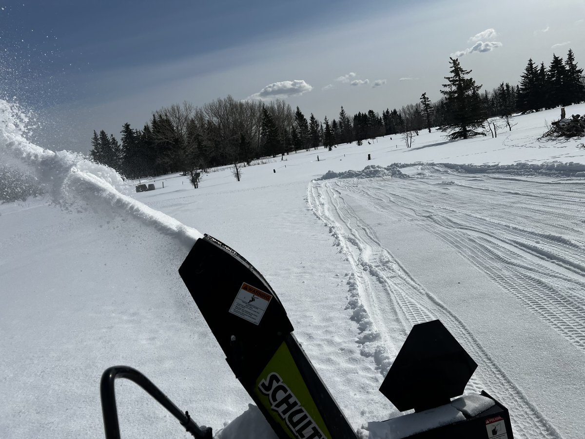 Starting to snow blow the greens at Fort in View