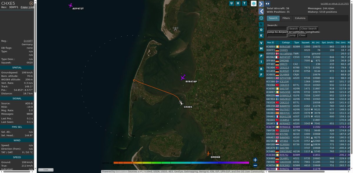 AboveEDXW's tweet image. #3E0FF1: 
2.0 km out at -100 ft - heading W with 34.1 km/h. 
0020 • 14:53:16
#GWT #EDXW #adsb
