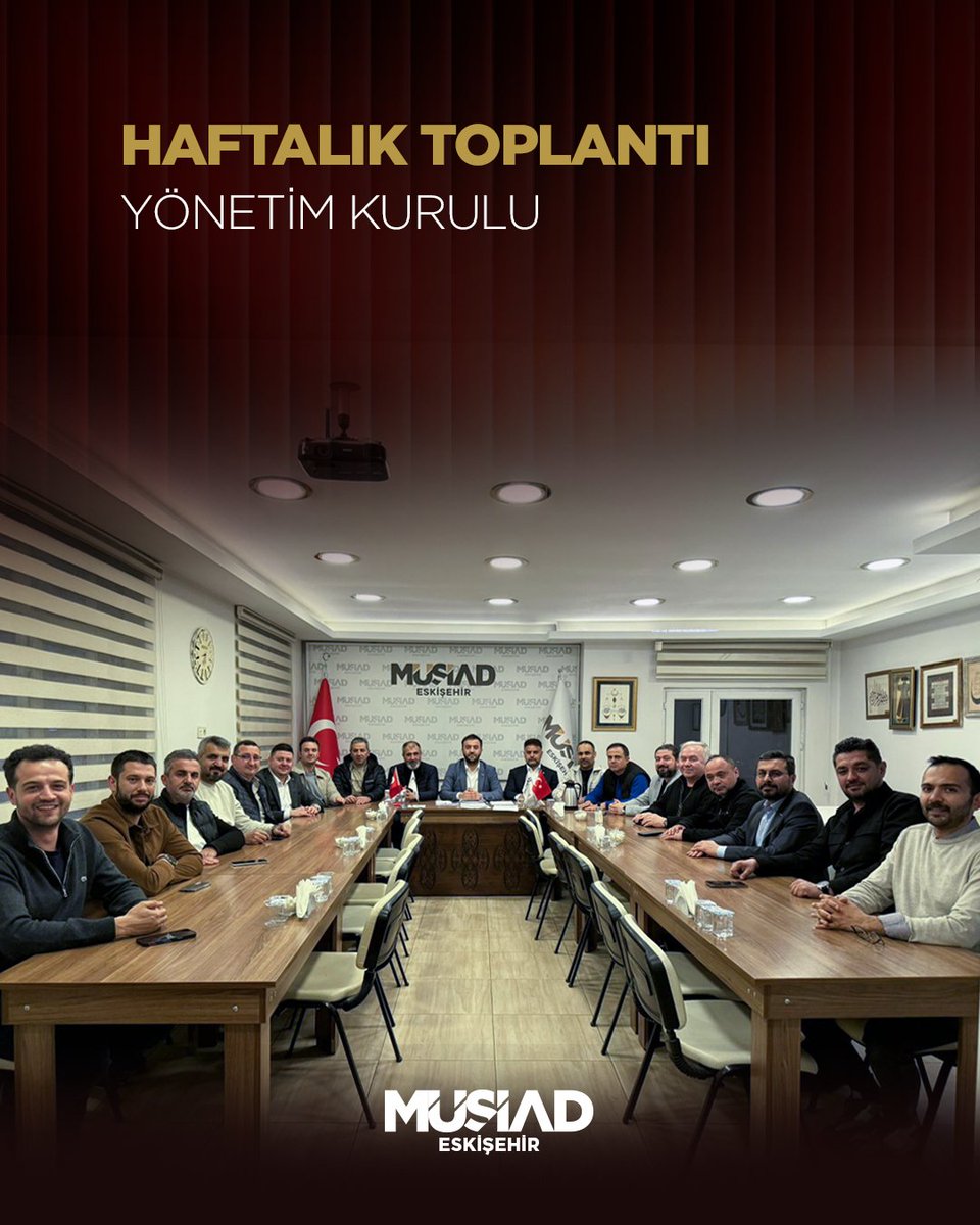 MÜSİAD Eskişehir Haftalık Yönetim Kurulu Toplantımızı, Şube Başkanımız Av. Oğuz Özdemir riyasetinde gerçekleştirdik. Ortak akılla, Eskişehir için değer üretmeye kararlılıkla devam ediyoruz.
