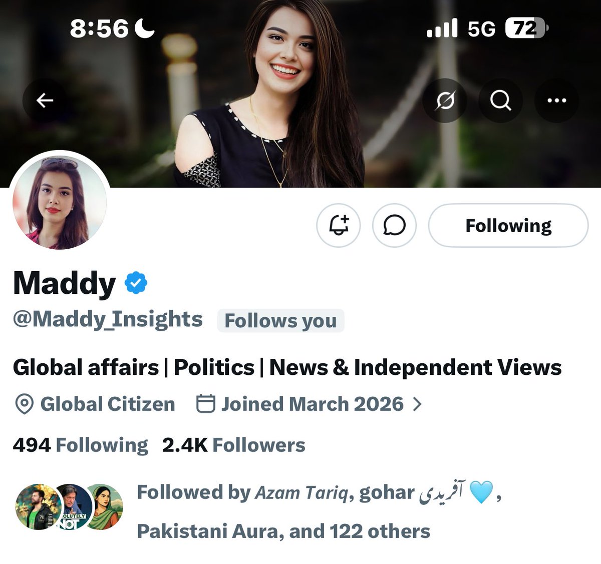 honey_eshaal's tweet photo. ہماری یہ دلیر بہن میڈی اسرائیل کے خلاف اور فلسطین کے حق میں بولتی ہے، پاکستانی اسٹیبلشمنٹ کے خلاف انکی غلط پالیسیوں، سیاست میں مداخلت اور عمران خان کے حق میں بولتی ہے 

اور اسی کے چلتے ہماری شیرنی کا پرانا اکاؤنٹ سسپنڈ کر دیا گیا ہے،،
اب آپ سب سے گزارش ہے کہ نئے اکاؤنٹ کو سب فالو کریں  تا کہ 10 ہزار فالورز جلد مکمل ہوجائیں اور ہماری بہن کی آواز مضبوط بنائی جا سکے 👇👇👇

@Maddy_Insights
