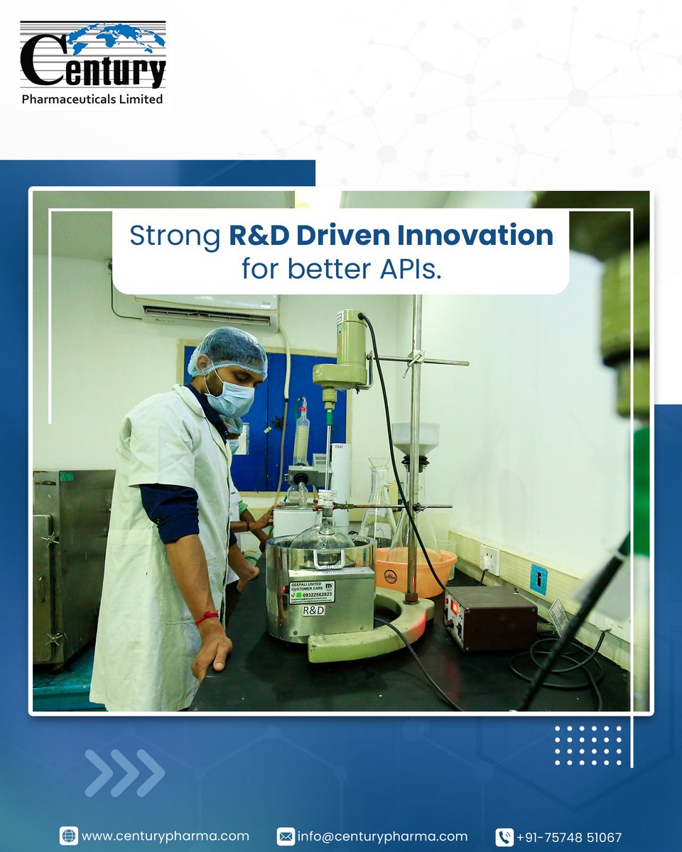 CenturyPharma_'s tweet image. 45+ Years of Excellence in API Manufacturing 💊

📞 Connect with our API experts today!
🌐 centurypharma.com
📧 info@centurypharma.com

#CenturyPharma #APIManufacturing #PharmaceuticalIndustry #ActivePharmaceuticalIngredients #PharmaManufacturing #GlobalPharma