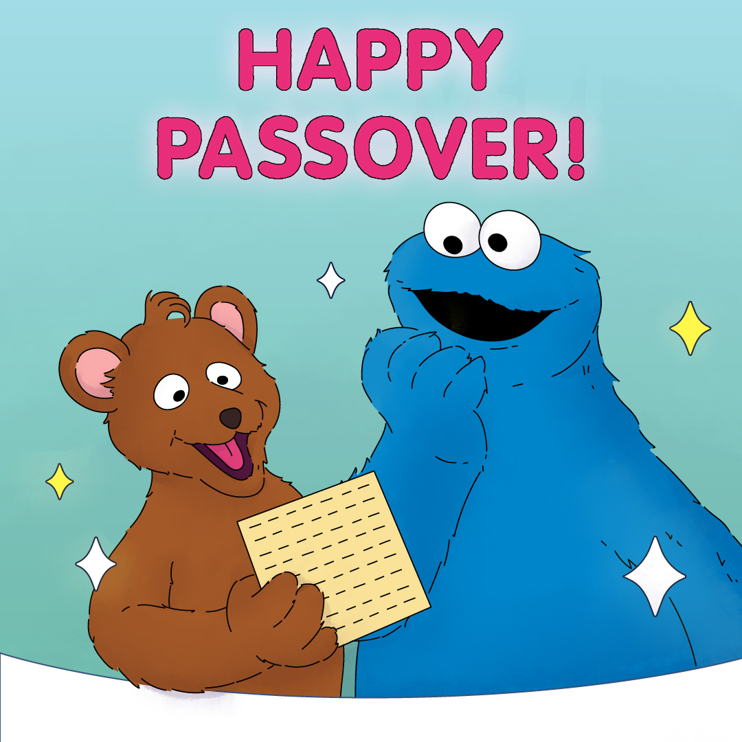 sesamestreet's tweet image. Sending love to all our friends celebrating Passover! 💛💚 #HappyPassover