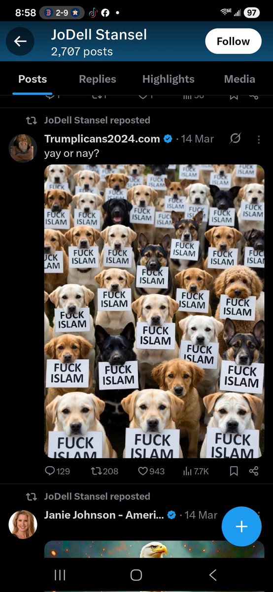 jmulrey29's tweet photo. @jdstansel @JoJoFromJerz Listen becky you have no room to talk with the hate you spread. Good loves everyone. https://t.co/C7XqZ5fVa5