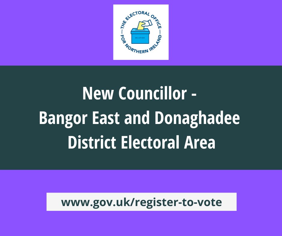 eoni_official's tweet photo. Dr David Marshall, the Chief Electoral Officer, today (1 April 2026) gave notice that Rosaleen Quinn, a member of the Alliance Party, had been returned to fill the vacancy in Bangor East and Donaghadee District Electoral Area in Ards and North Down Borough Council. https://t.co/otMe7rE880