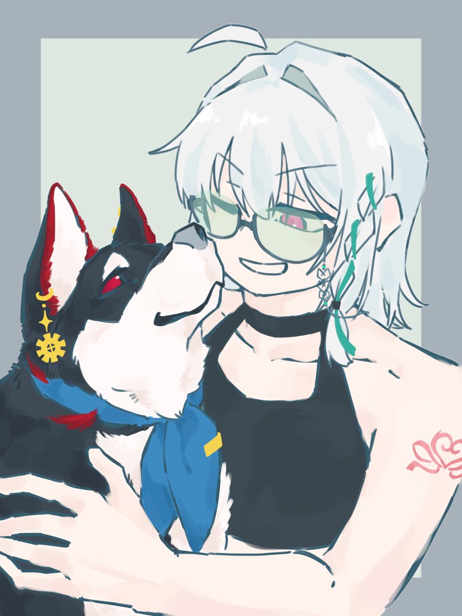 rokuRU_1070084's tweet image. 近所の姉ちゃん(萌)と近所の犬(ゐぶ)

#月赴画廊 
#MoemiART