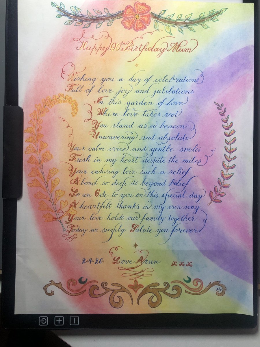 suttoncollege's tweet image. Read how creative student Avi Sharma used his calligraphy skills to create a beautiful, thoughtful gift to mark his mother's special birthday.
bit.ly/4s7EJog 
#calligraphy
#handmade
#adultlearning
@suttoncouncil