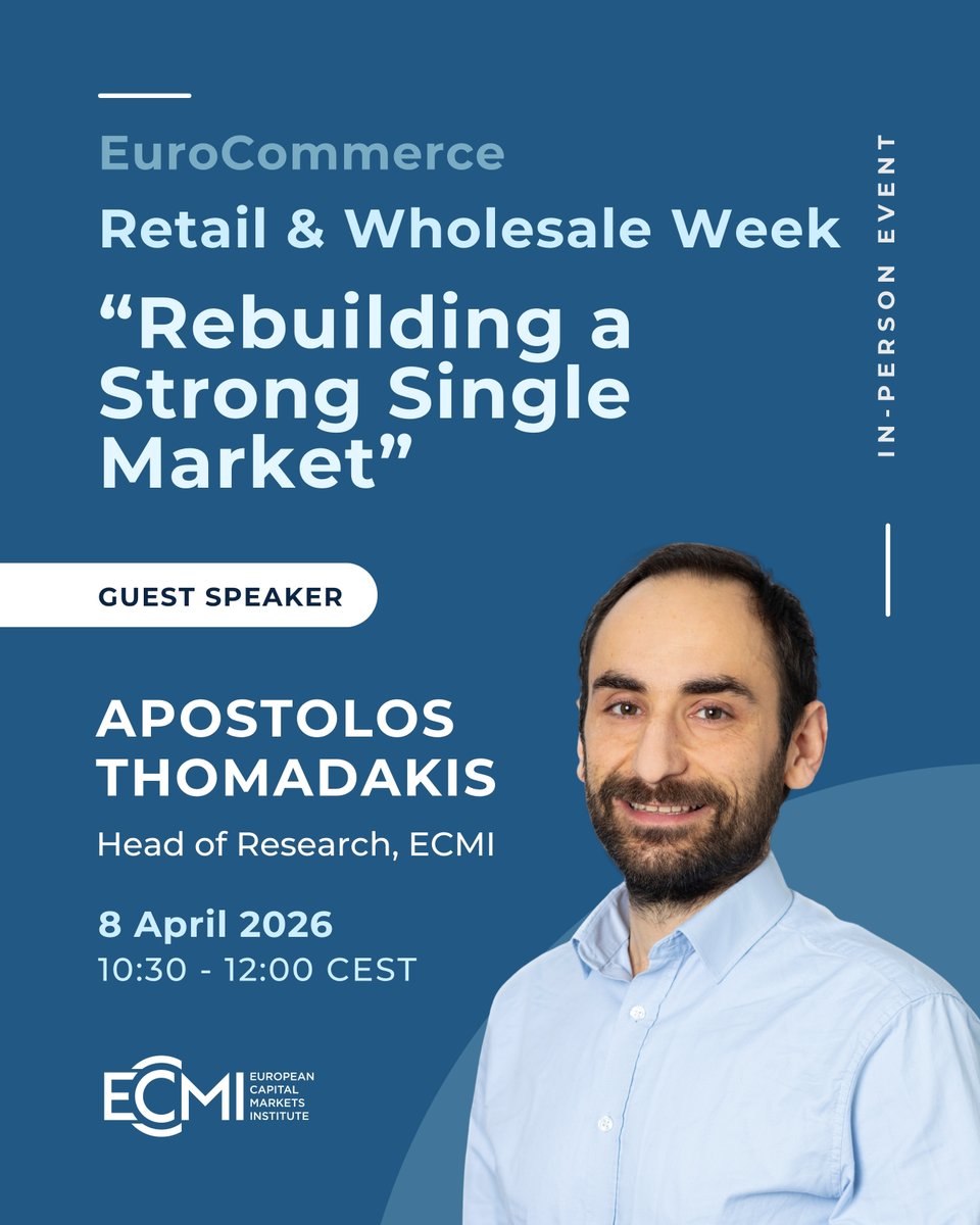 ECMI_CEPS's tweet photo. Next week at the @Europarl_EN, our Head of Research Dr. Apostolos Thomadakis will participate in a panel discussion dedicated to the #singlemarket, organised by @EuroCommerce as part of its Retail &amp; Wholesale Week 👇 

🔗Learn more: https://t.co/uWZYUpeoQH https://t.co/ecpprtn8OI
