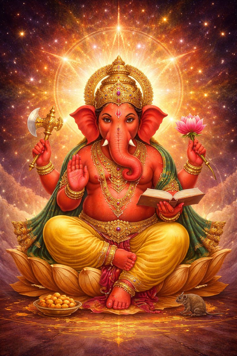 Johnny_Vevo_'s tweet photo. The full moon of Chaitra is a living reminder of Ganesha’s power over pride, serving as a day that signifies both the intense, creative energy of new beginnings and the karmic lessons taught by Ganesha.
Jai Ganpati Deva 🙏🚩
#Tryakshara_Ganapati
#Pink_Moon https://t.co/pfvopX9rwJ