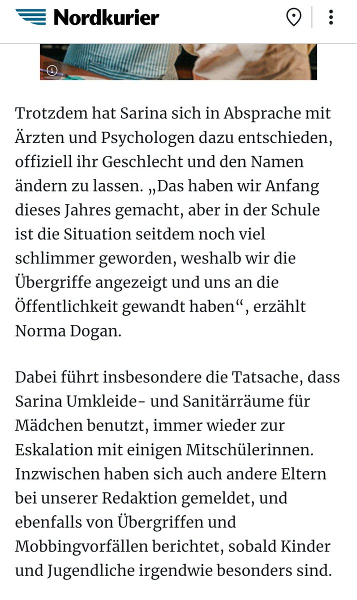 Dylynn7's tweet photo. "Mobbing" nennt man das also, wenn Mädchen in der Schule "eskalieren", indem sie sich gegen übergriffige dreiste Jungen in ihren WCs und Umkleiden wehren.
Mobbing! @Nordkurier habt ihr auch mit den Mädchen gesprochen? Nein? Warum nicht? https://t.co/ySpW9fXnlx