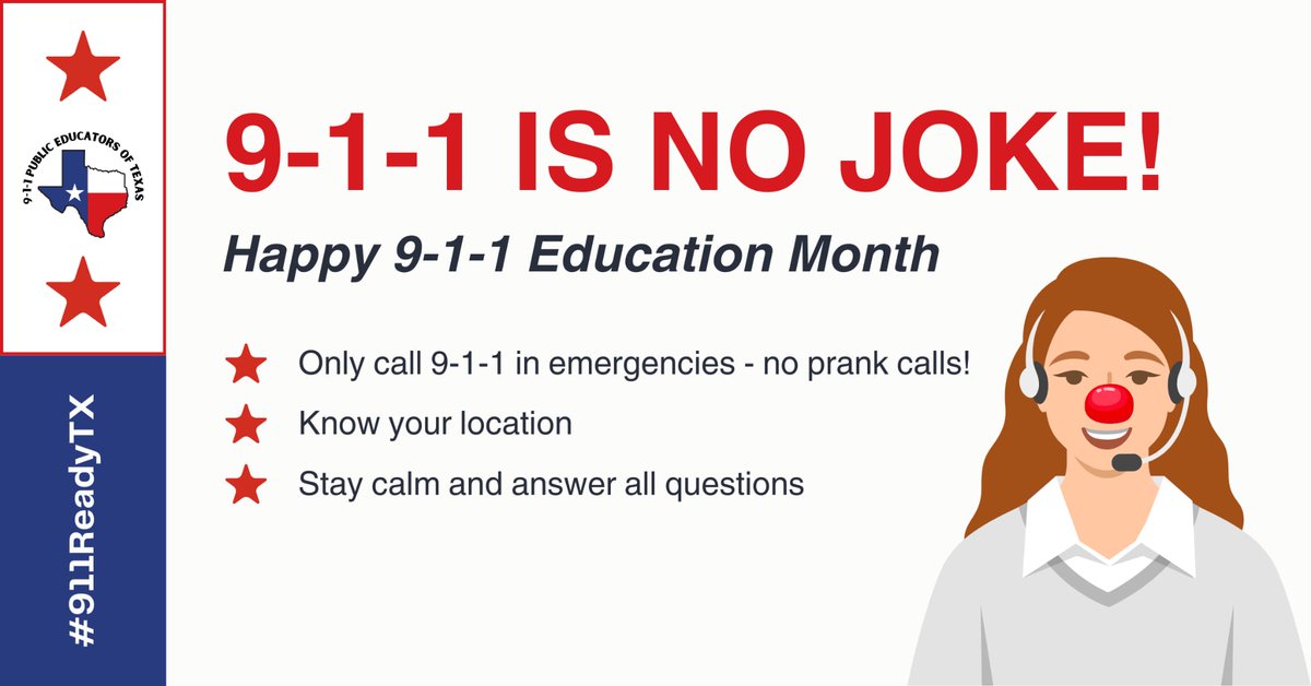 🥸 Happy April Fool's day! It's ALSO the start of 9-1-1 Education Month, and we're NOT joking when we say we'll be sharing tips all month long to help you learn and stay prepared. 😊 
 #911ReadyTX 
#911EducationMonth #KnowYourLocation #tarrantcounty #AprilFoolsDay