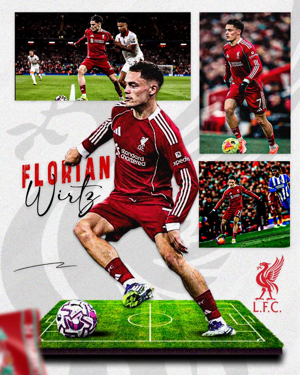 I designed a flyer for Florian Wirtz at Liverpool FC. 🎨🧑‍💻🔥

Your thoughts? 😊 <a href="/WirtzXTR_/">7🪄</a>