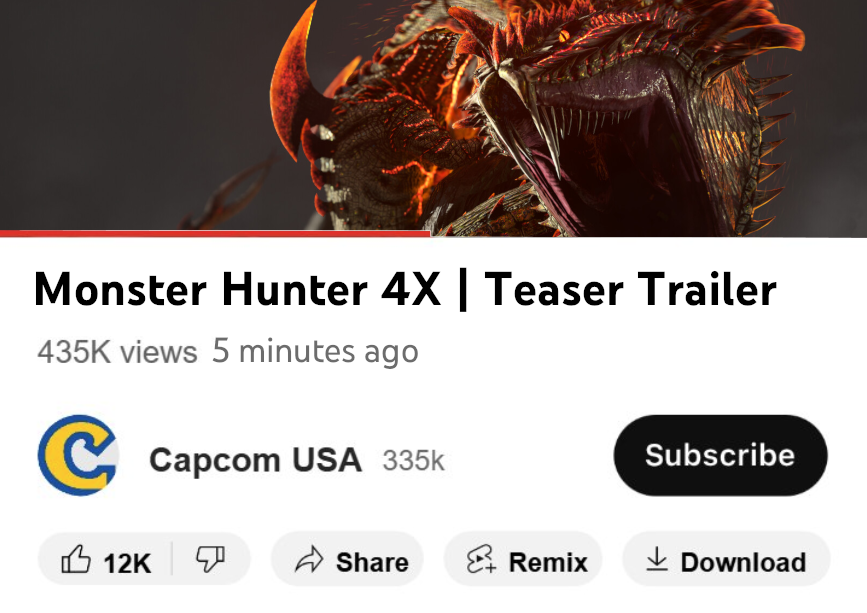 🚨🚨ATENÇÃO. ISSO NÃO É UM TESTE. 🚨🚨

ACABOU DE SER VAZADO UM TRAILER DO REMAKE DO MONSTER HUNTER 4 ULTIMATE. ISSO NÃO É UMA PIADA

🚨🚨🚨🚨🚨🚨