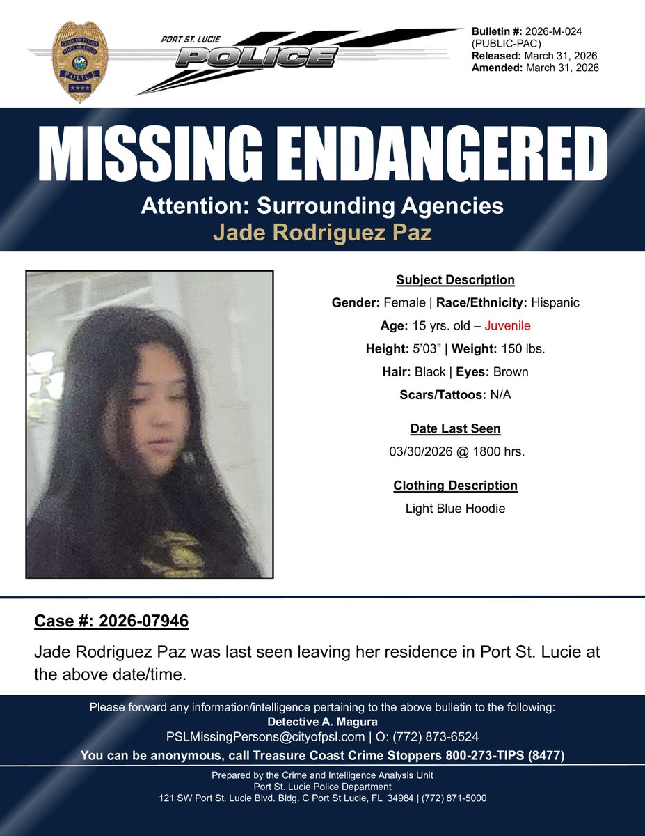 Port St. Lucie PD tweet media