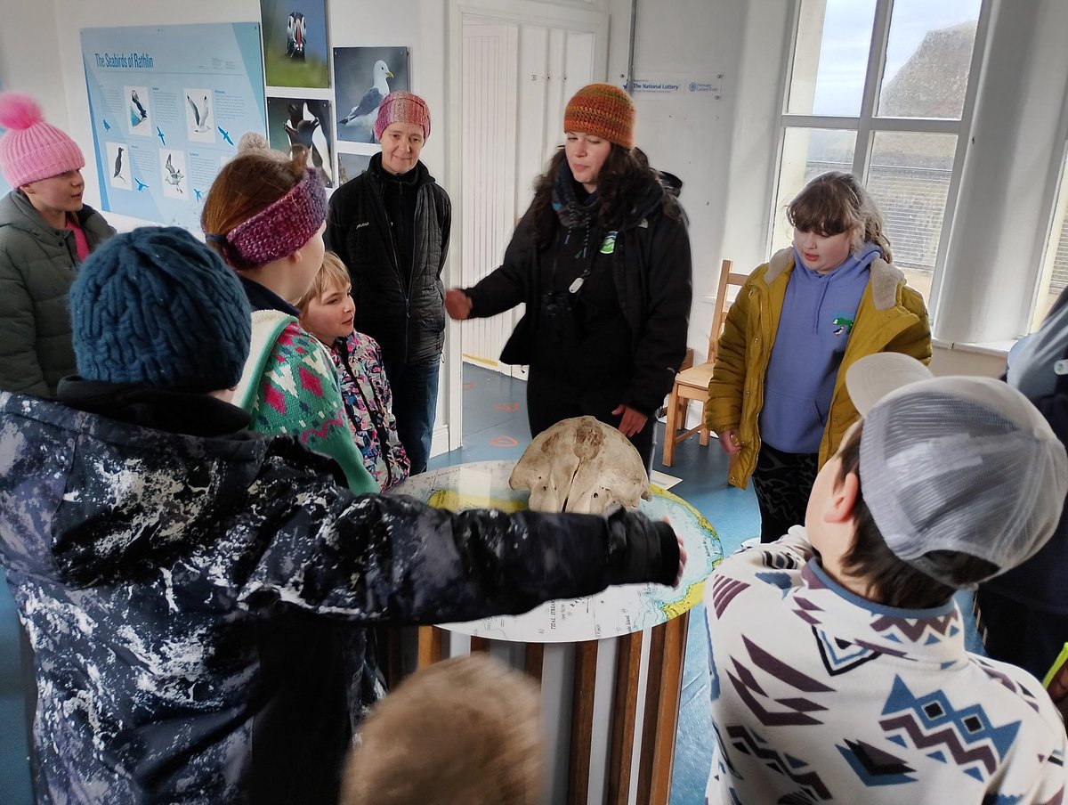 StMarysRathlin's tweet photo. Always delighted to be the first seasonal guests of @RSPBNI centre on the island. Thanks to Geraldine and team for the welcome. No puffins were seen despite the excitement of @_Stickybeak spot earlier. https://t.co/0CZ39Ak7kq
