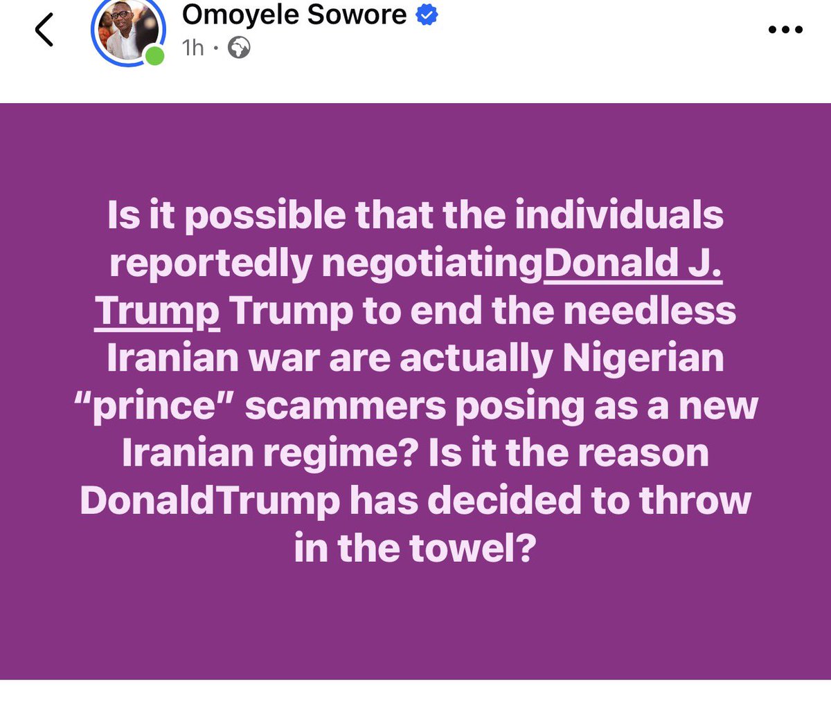 Omoyele Sowore tweet media