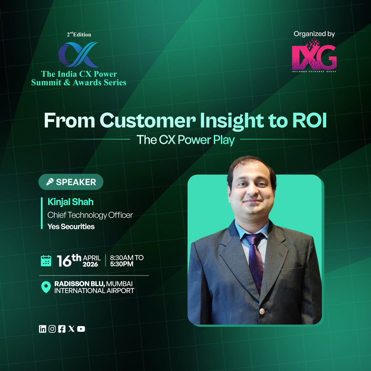 IXG2024's tweet photo. Thrilled to welcome Kinjal Shah, CTO at YesSecurities, to the #2ndindiacx2026
Join us - https://t.co/7BOxBoJ57I
#indiacxseries #YesSecurities #IndiaCXPowerSummit #CXSummit #CTO #Fintech #DigitalTransformation #B2BEvents #SpeakerAnnouncement https://t.co/HeCuKQF6lw