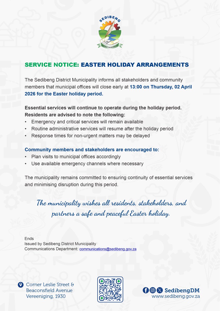 🇿🇦 Sedibeng District Municipality tweet media