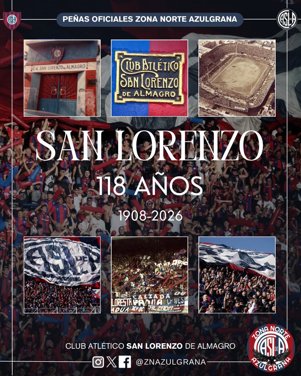 118 años de historia, lucha y pasión.
San Lorenzo es parte de nuestra vida, de nuestro barrio, de nuestro corazón. No es solo fútbol, es identidad, ES FAMILIA.

¡Feliz cumple, Ciclón de mi vida! 💙❤️

#sanlorenzo #118años