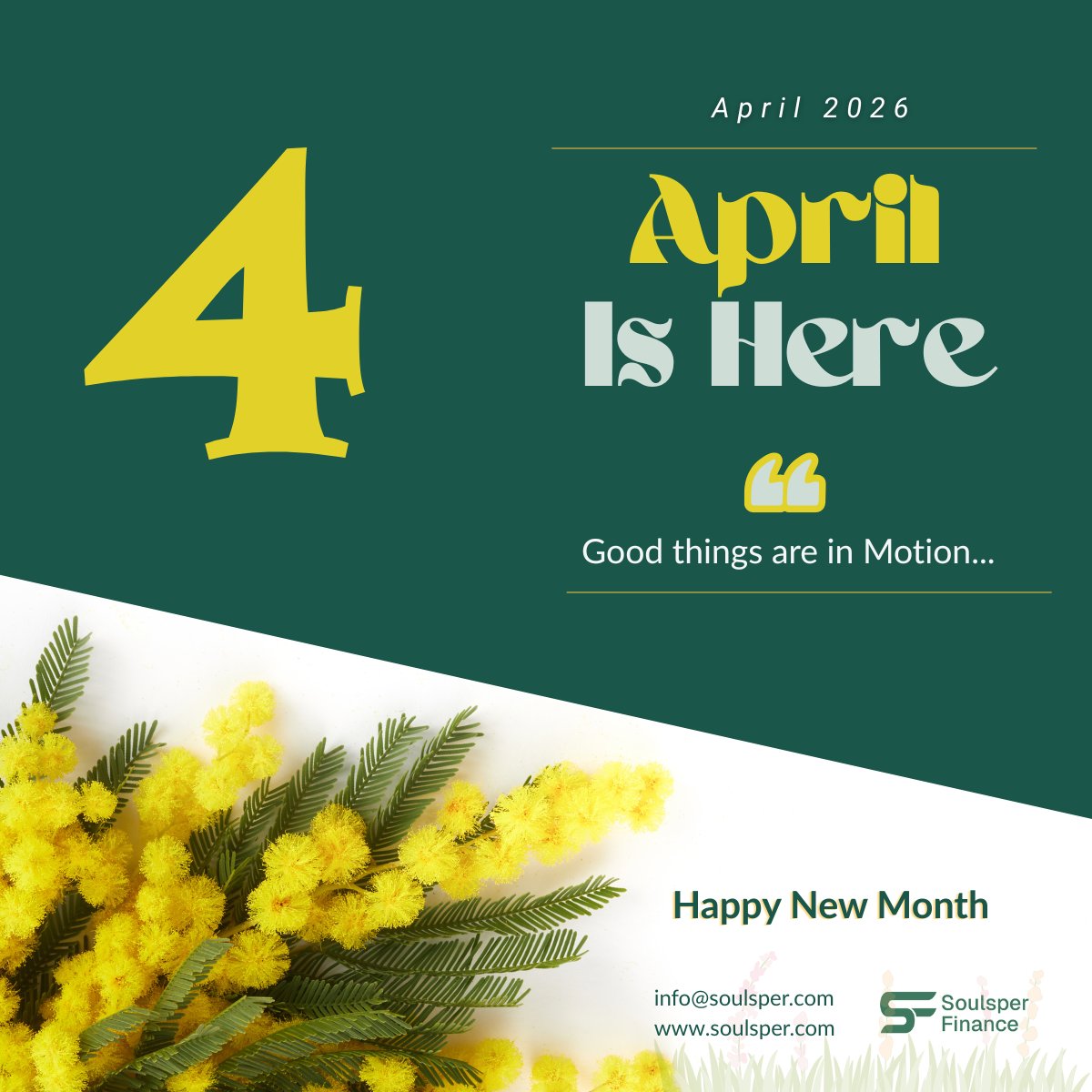 Soulsper's tweet photo. Happy New Month🎉.

April is here, it's time to bloom, grow, and let good things move your way 🌼✨. https://t.co/N2KeRanUtM