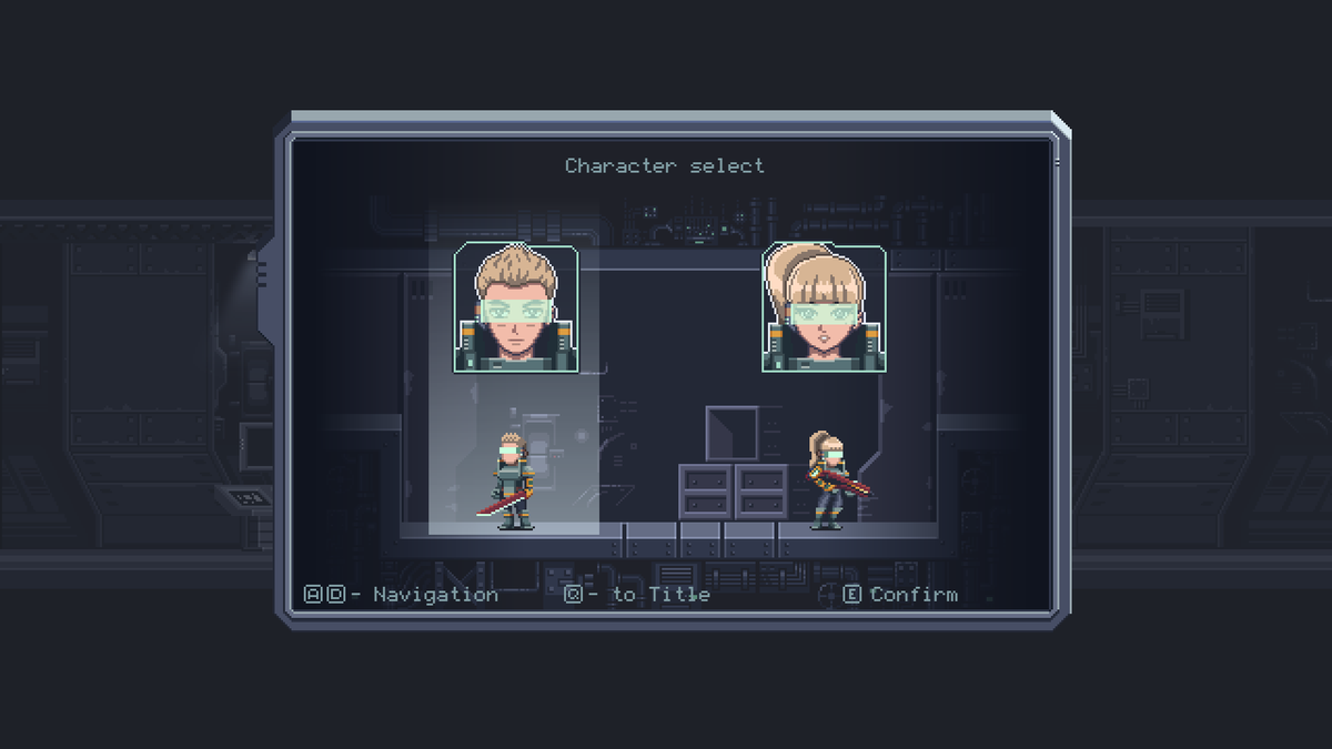 nComradeSR's tweet photo. I originally wanted to make a full-fledged pixel character editor, but I decided to limit the choice to two characters. And yes... I'll take the armor; I can't just give the player good armor right away in an RPG😁
#gamedev #indiedev #pixelart #indiegame #starrise #Construct3 https://t.co/PG6Vn39Mi2