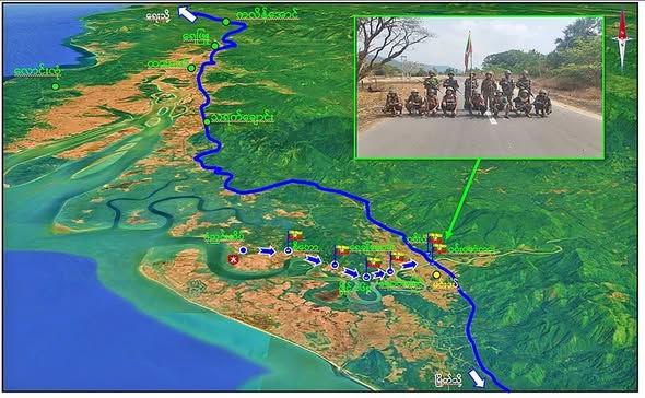 nla0044's tweet photo. #Tatmadaw columns recontrol Winwa Bridge that was under brief control of terrorist, and reopen #Dawei-#Myeik road
NAY PYI TAW  March   31
#WhatsHappeningInMyanmar
#MyanmarFactCheck https://t.co/D9EmPJoFoF
