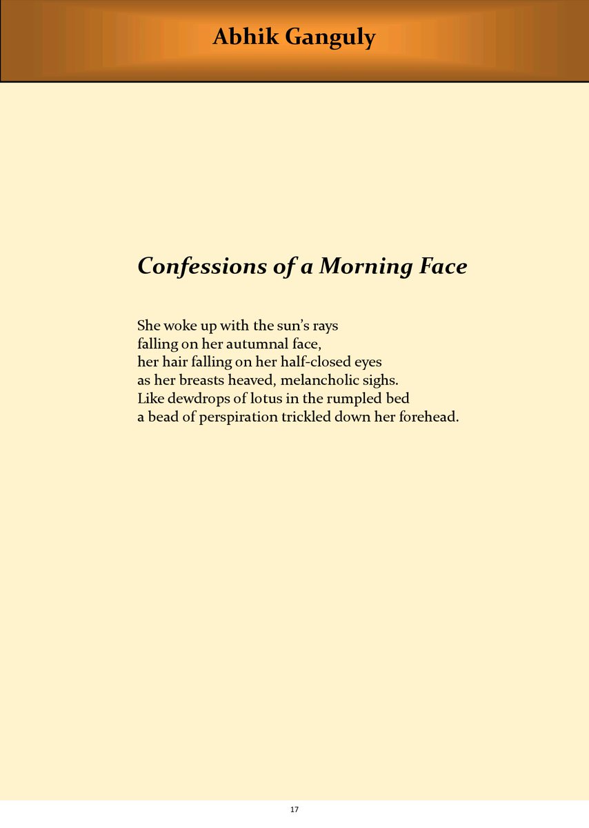 GangulyRicky's tweet photo. "Confessions of a Morning Face" is out in TcT's April issue. It owes it's inheritance to the sensual aesthetics of ancient Indian poetry, especially Bhāravi's "Kirātārjunīya."

Gratitude to @sanjeevpoems3
sir for the lovely suggestions he gave!

#poetry #poetryacceptance https://t.co/dhEfAgw1aZ
