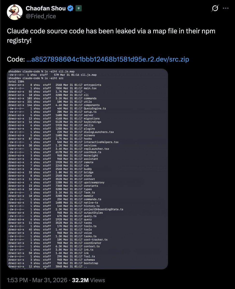 Anthropic built "Undercover Mode" to stop Claude from leaking internal secrets.

Then leaked their own entire source code because someone forgot one line in .npmignore.

500,000 lines. 44 unreleased feature flags. Full architecture exposed.

41,500 forks before they could