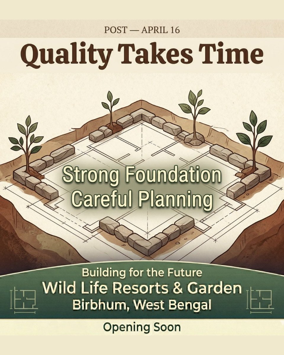 wildlifetheme's tweet image. Quality takes time.

Building a strong foundation for a future family destination in Birbhum.

#Birbhum
#UnderConstruction
#WestBengal
