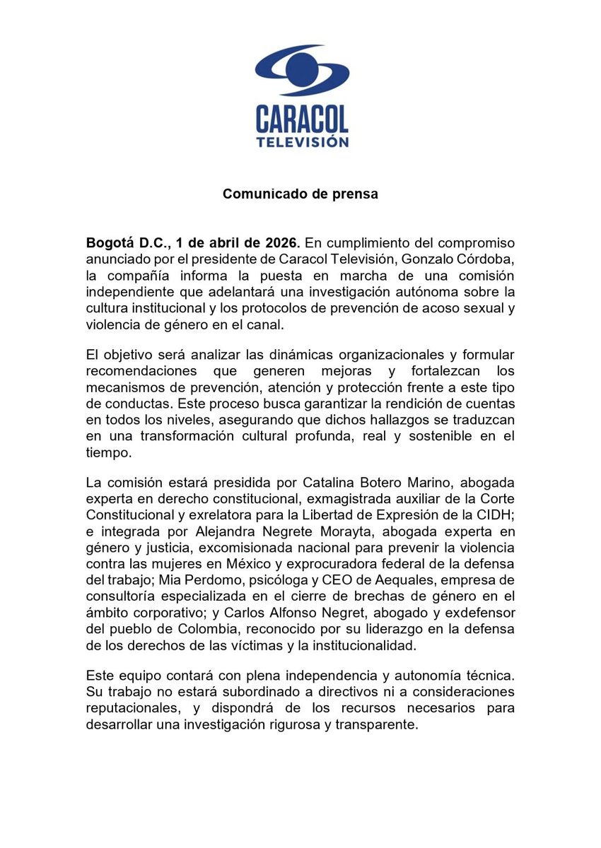 Caracol Televisión tweet media