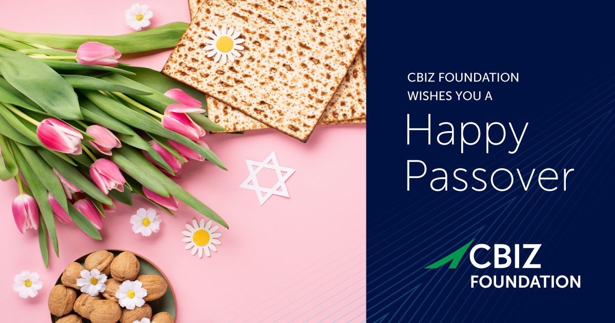 CBIZfoundation's tweet photo. Wishing a meaningful and joyous #Passover to all who celebrate. May this season inspire reflection, gratitude, and a renewed commitment to supporting one another. From all of us at CBIZ Foundation, Chag Sameach.

#CBIZCares https://t.co/Gu1sF1itsv