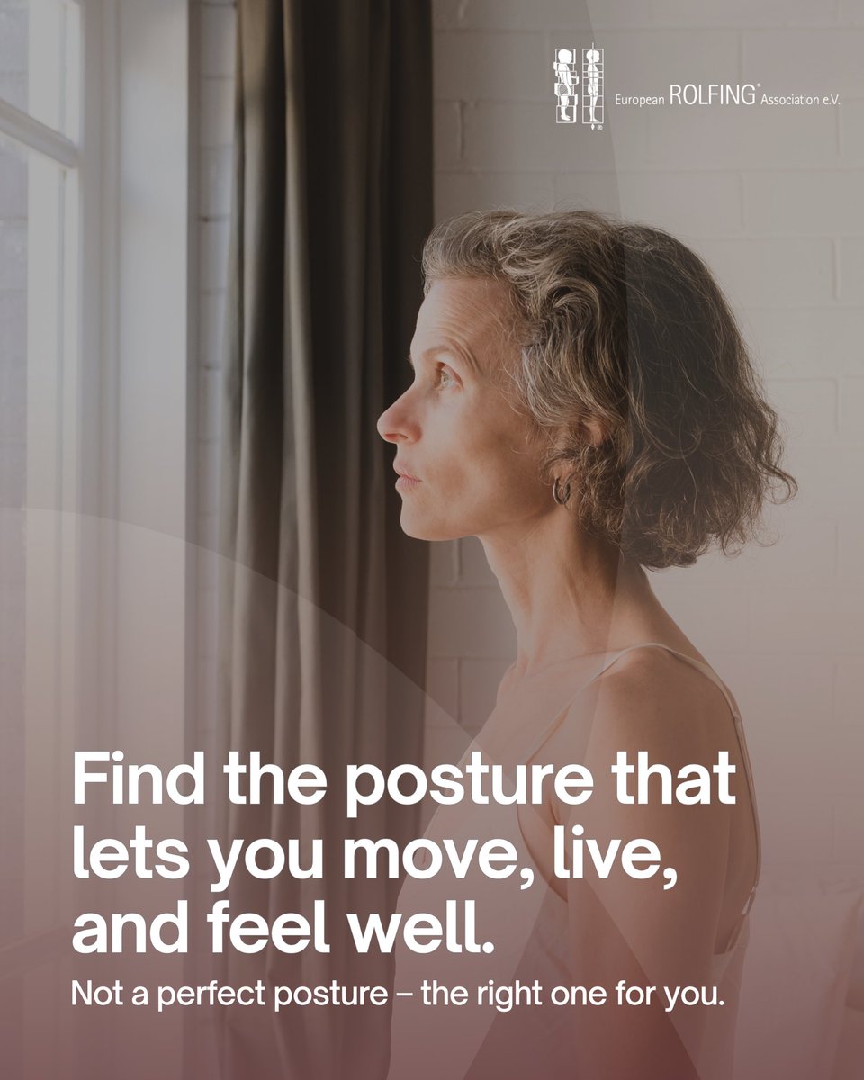 Rolfing® isn’t about “perfect” posture. It helps you find alignment that supports how you move, live &amp; feel. 💫 Not perfection – but sustainable well-being. Find your certified Rolfer®: rolfing.org/find-rolfer #Rolfing #Bodywork #Posture
