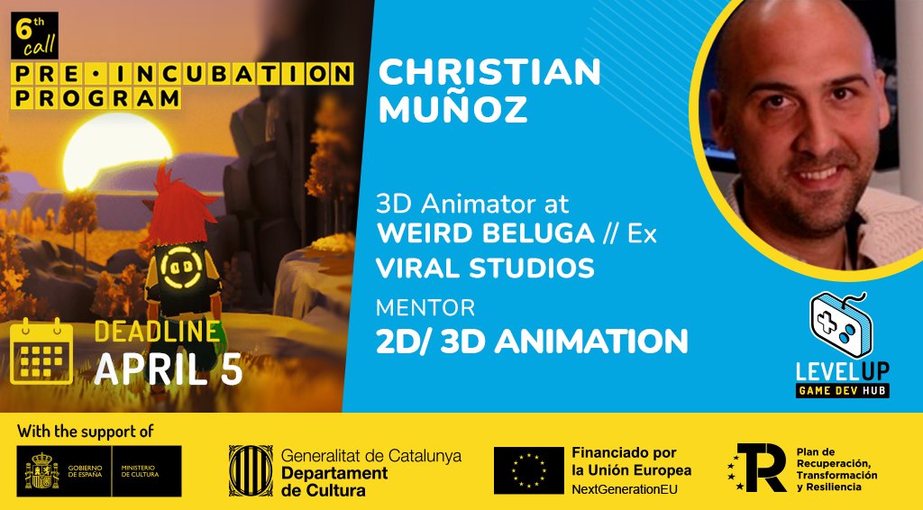 game_levelup's tweet image. 🦾Not happy with the #CharacterAnimation in your #IndieGame?

🎮 Count on Christian Muñoz to help bring your #GameAnimation to life in the 2026 pre-incubation program 👏

📅 Apply by April 5!
👉 HERE: levelup-gamedevhub.com/en/pre-incubat…

#GameDev #Rigging #Animation #TechArt #2DAnimation