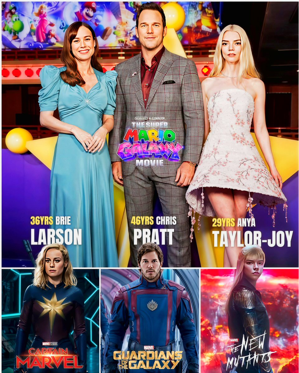 cartoonvibes26's tweet image. From Marvel to Mario ✨

#ChrisPratt voices Mario, #BrieLarson voices Rosalina, and #AnyaTaylorJoy voices Princess Peach 👑

#TheSuperMarioGalaxyMovie  #TGVIMAX starting 1 April 

Credit: @CineMagic / FB