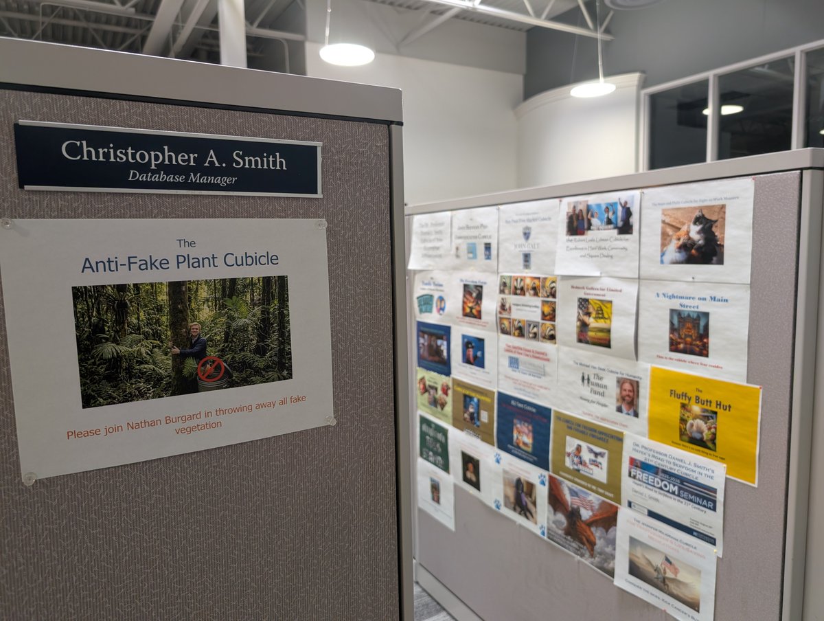 HeavyMetalBrew's tweet photo. My new cubicle name at @MackinacCenter, sponsored by Nathan Burgard. If interested in sponsoring a cubicle in the future, please reach out! $50! https://t.co/P99z80yMLZ