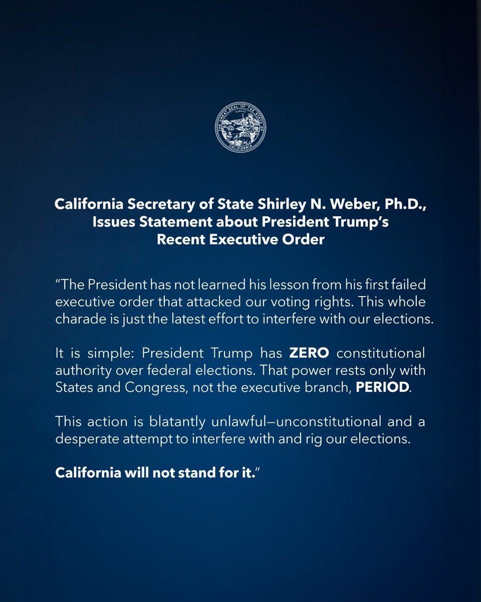 California Secretary of State tweet media