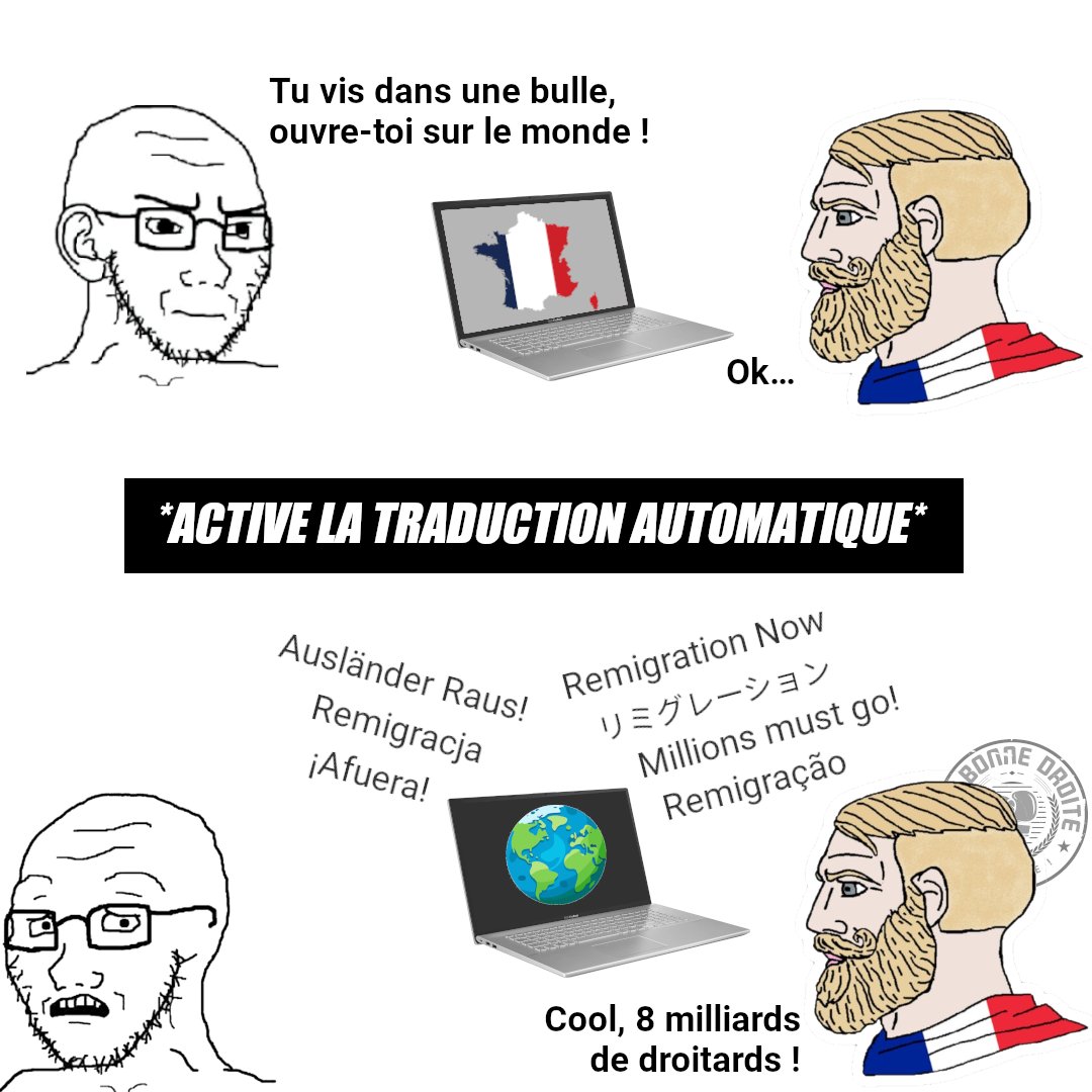 Leur plus grande peur : qu'on réalise que ce qu'ils appellent "extrême" est la norme partout dans le monde