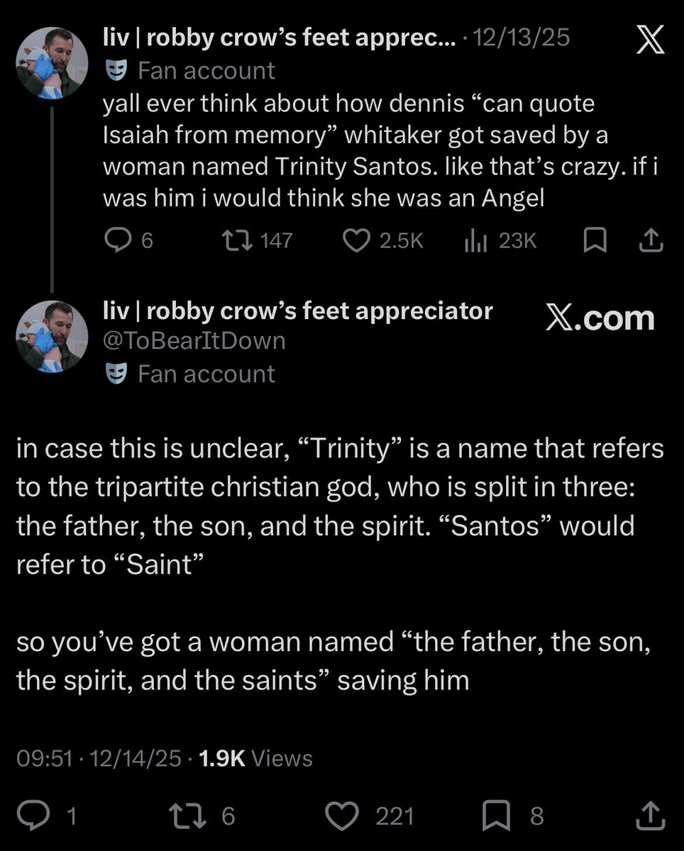 liv | robby crow’s feet appreciator tweet media