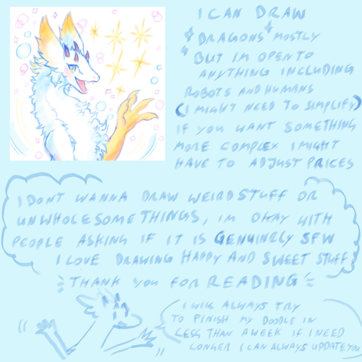 RobbenDrache's tweet photo. Info about my commissions :D
My DMs are open for requests, or you can reach me over Kofi
Thank you for reading 🦎🌌

https://t.co/zlPZJCLwX2 https://t.co/u9f8BPbIU6
