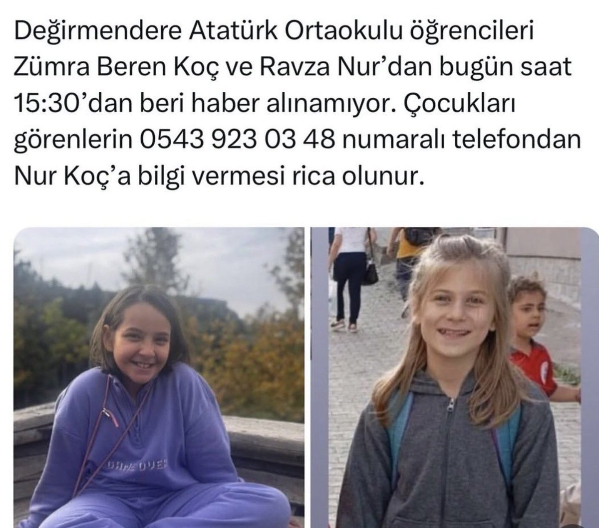 Arkadaşlar iki çocuğumuz kayıp lütfen Rt ve alıntılarla yayalım destek olalım ! 👇