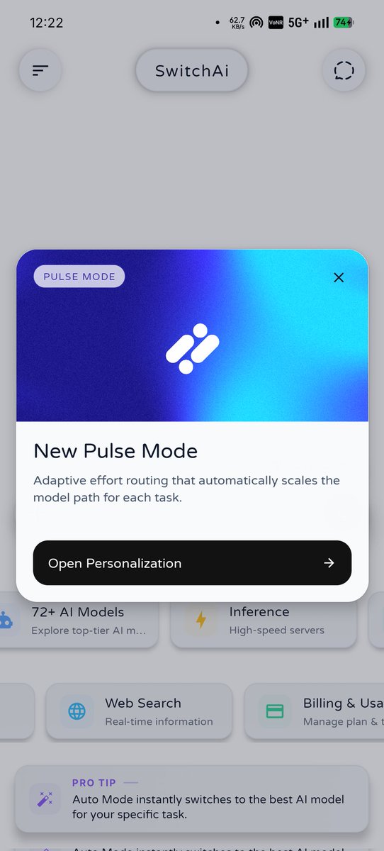 switchai_cloud's tweet image. Pulse Mode is now live on SwitchAI. A faster, cleaner experience built to keep you moving. Here’s a first look. #SwitchAI  #PulseMode