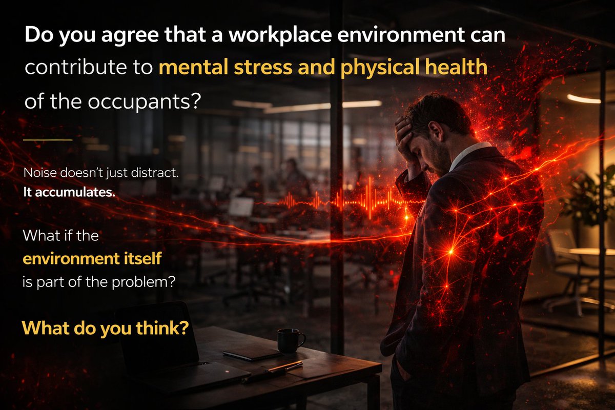 Iqubx_modular's tweet image. Workplace noise isn’t just distraction-it triggers stress, drains focus, and impacts long-term health.

An overlooked risk we need to rethink as a leadership priority.
🔗 lnkd.in/gfzHfxGf

Do you think workplace environment affects health? 

#WorkplaceDesign #noise