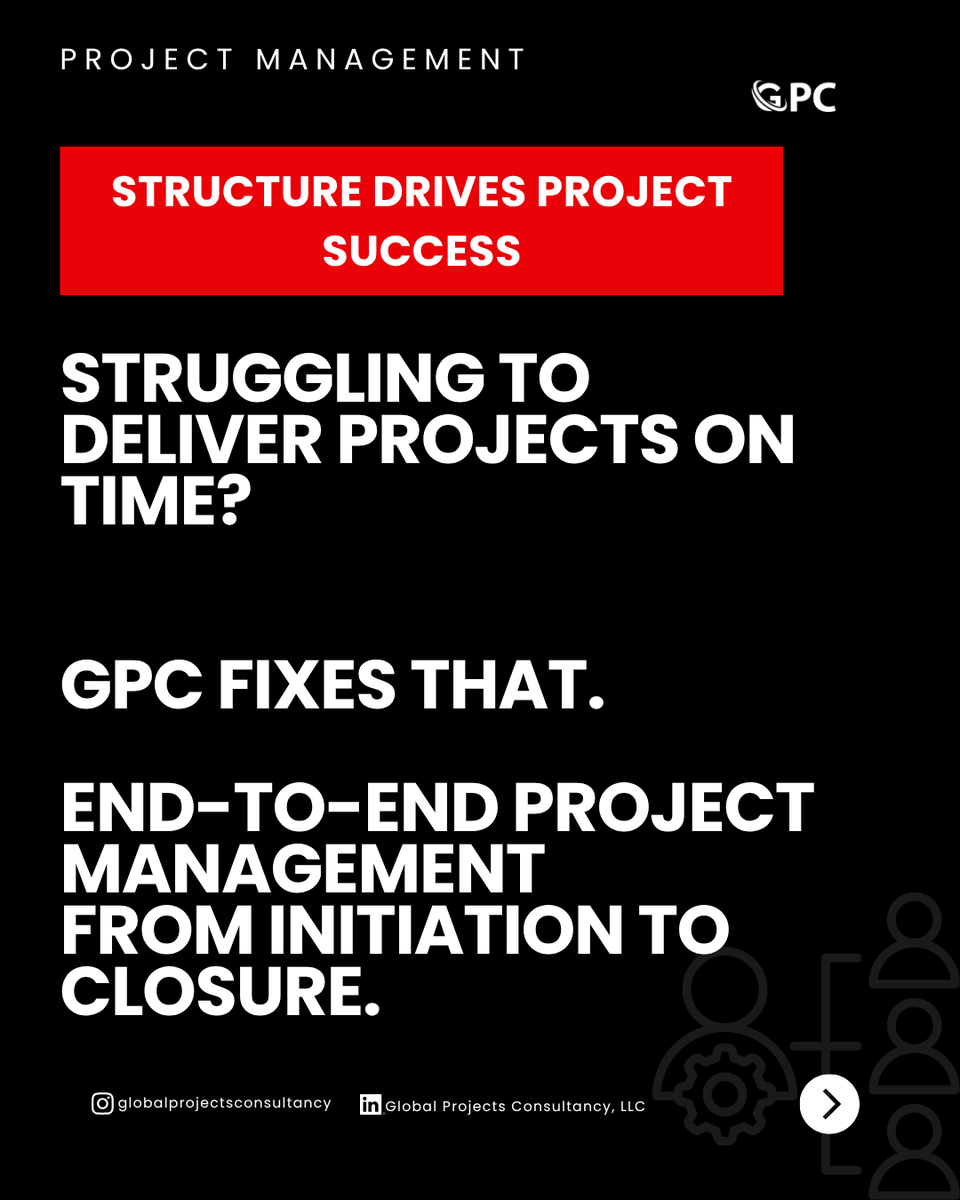 GlobalProjectsC's tweet photo. Missed deadlines. Budget overruns. Lack of visibility.

These are not team problems — they are project structure problems.

GPC provides end-to-end project management, ensuring your initiatives are properly planned, governed, and executed with full visibility at every stage. https://t.co/xndQTlTNtL