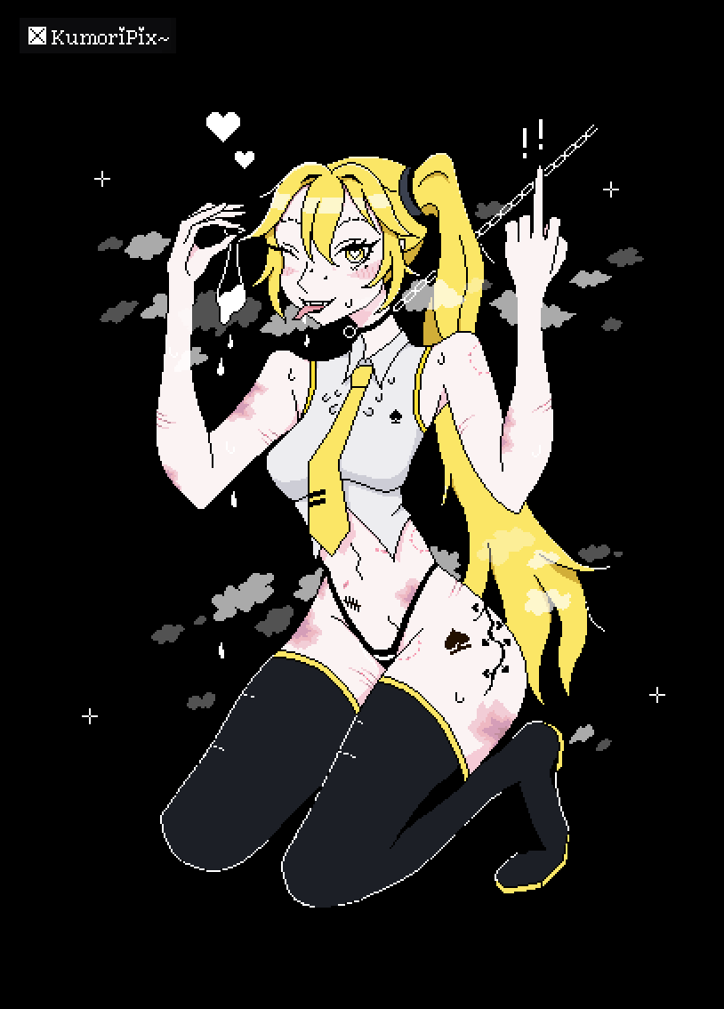 Some Neru-torare for you - You wouldn't be the type to get off to your favourite Vocaloid giving you the middle finger right.. right ?! ♠️🖤
#AkitaNeru #亞北ネル #NTR #QOS #BNWO #blacked #pixelart