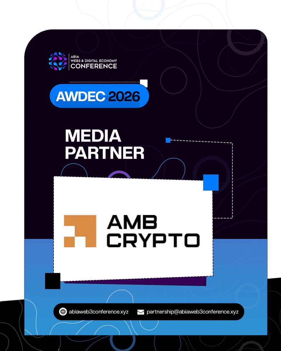 AWDEC keeps getting stronger as we welcome <a href="/CryptoAmb/">AMBCrypto</a> as a media partner.

This collaboration brings added value as we continue to build a solid Web3 and digital economy platform.

Don’t miss out.
Register and be part of it.
 abiaweb3conference.xyz