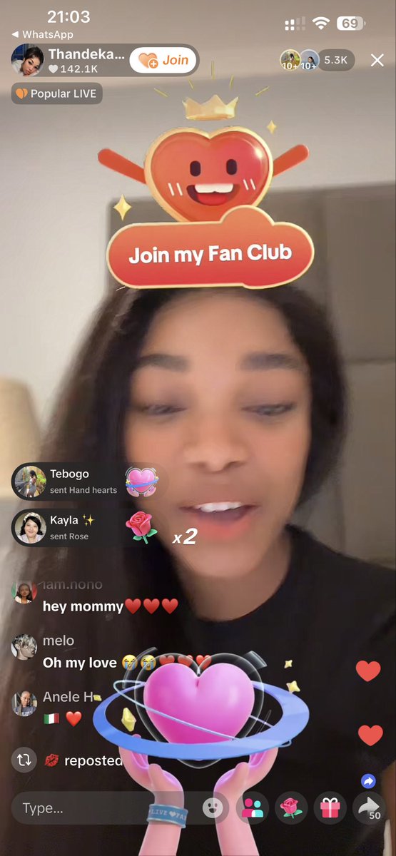 Thalians let’s go to TikTok … our queen is live ❤️

#ThandekaTshabalala