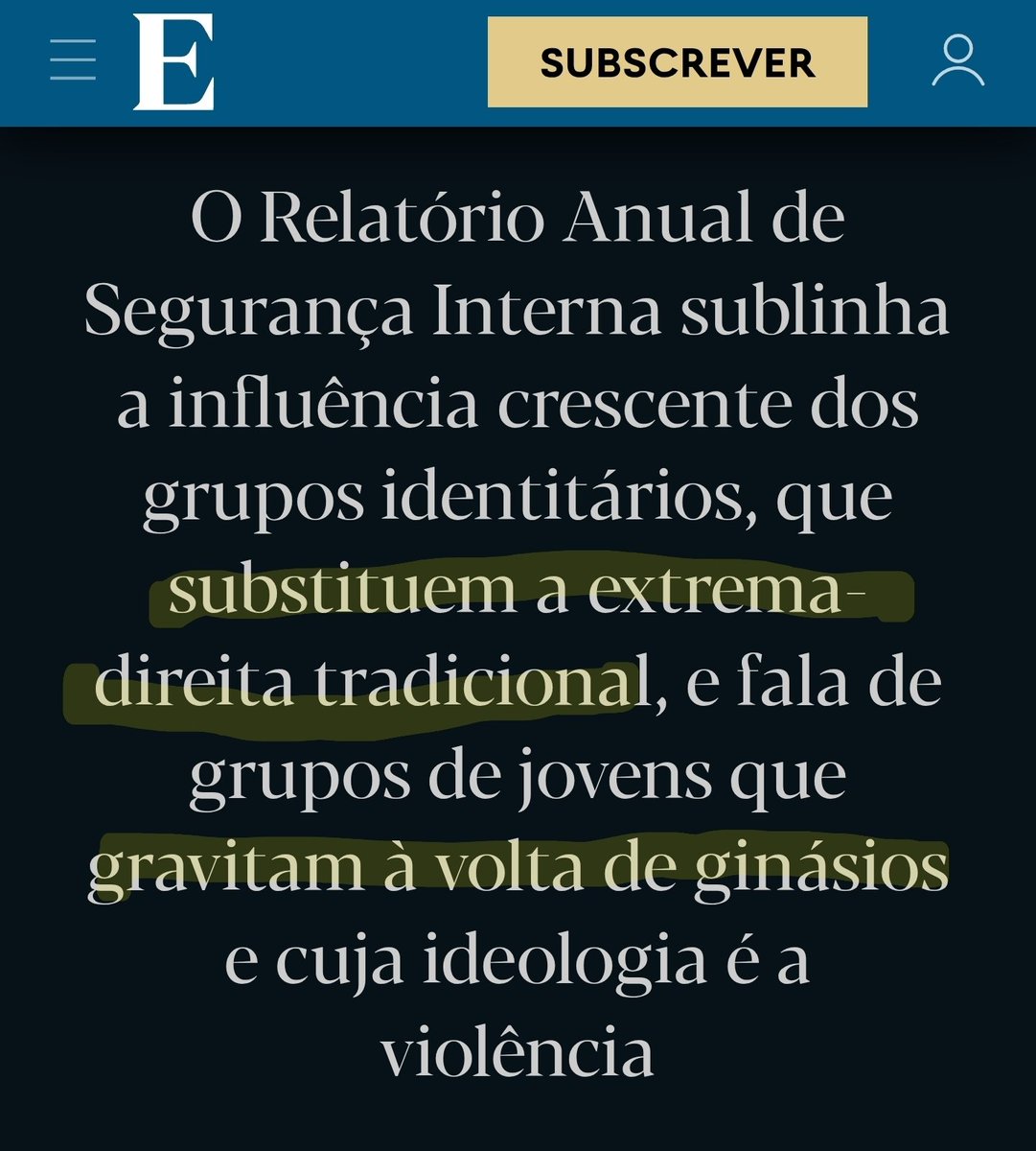 Eu já cancelei a minha subscrição do ginásio, para não correr o risco de ser confundido com algum extremista; entretanto, tomarei outras medidas e, se necessário, até medicação tomarei… tudo para manter a minha radicalmente moderada rotina de vida! 😅