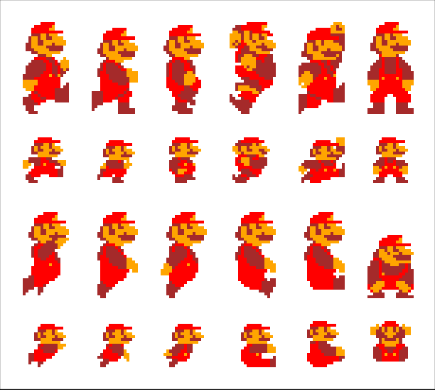 Comparing the Mario Sprite sheet to one of the earliest uses of Film is ...