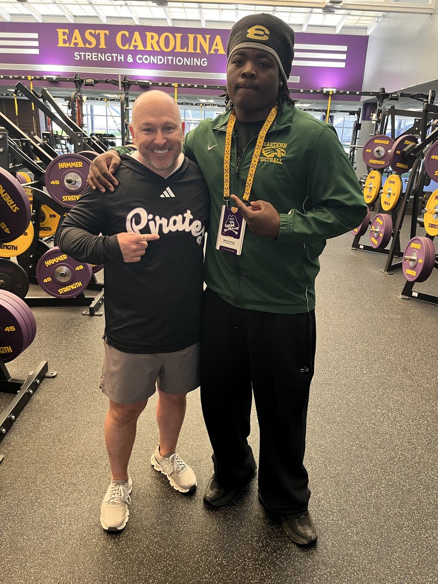 TTotten44's tweet photo. Had a great time visiting @ECUPiratesFB today! Thank you  @Coach__Roy_Tesh and @Coach_B_Harrell for having me on campus. I appreciate the opportunity and loved being around the program. #AGTG https://t.co/LBribYvcwS