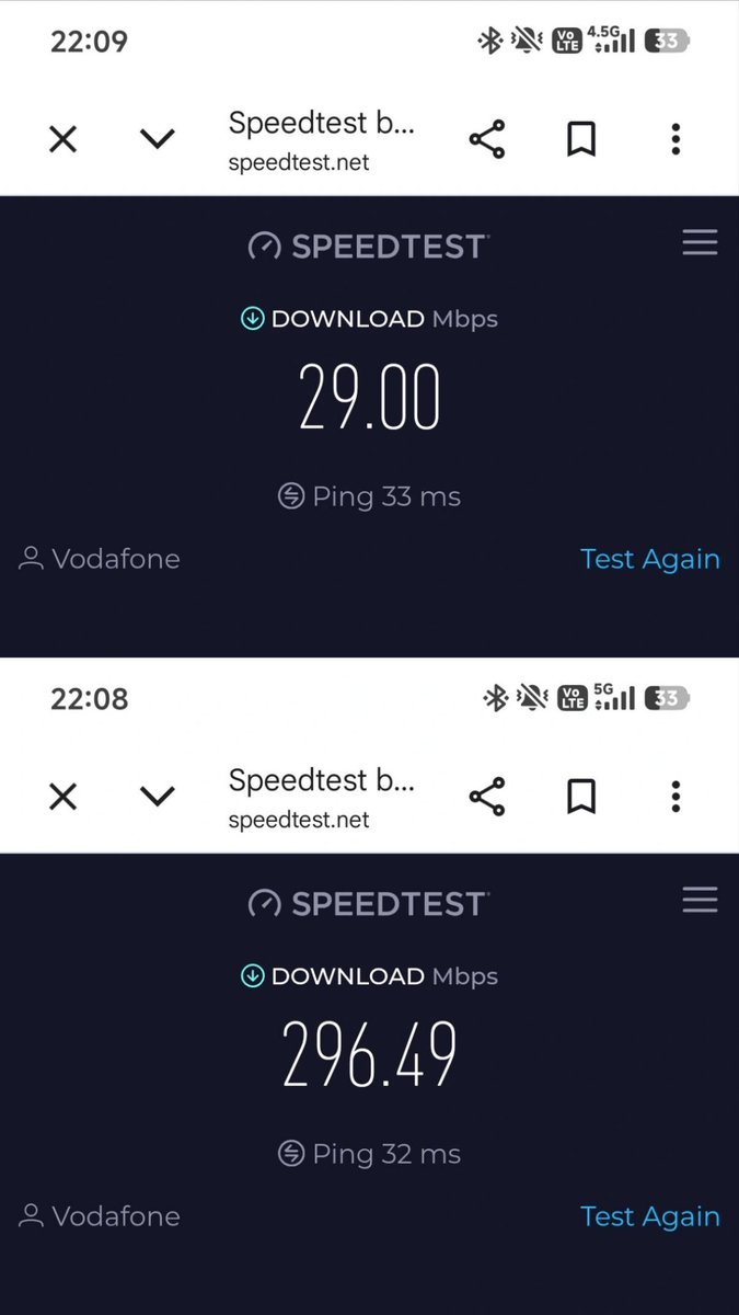 cryptohell1's tweet photo. Vodafone 4.5G vs 5G

🔥🔥 https://t.co/03D1euJRXW
